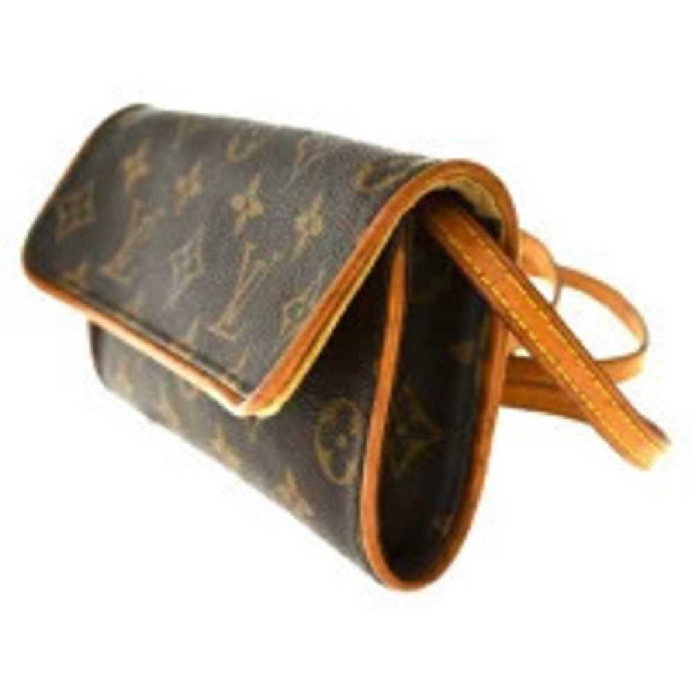Louis Vuitton Shoulder Monogram Clutch Twin Leather Bag Pochette Brown